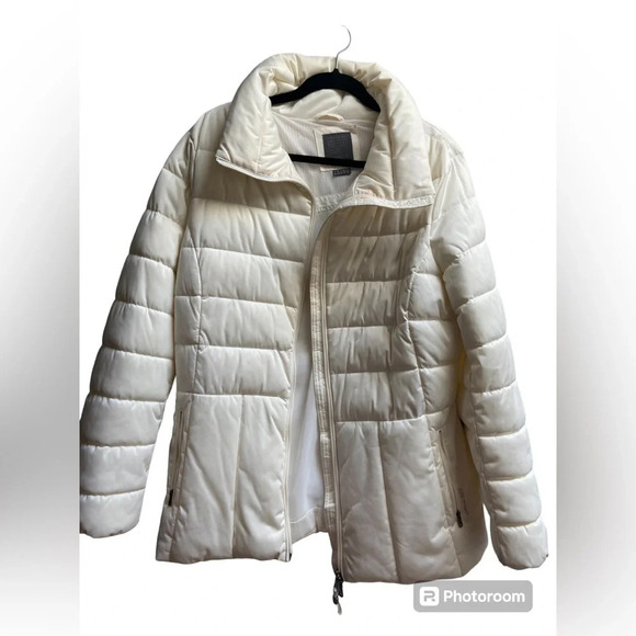 Geox Respira cream coloured puffer full zip jacket Sz 16 - Picture 4 of 13